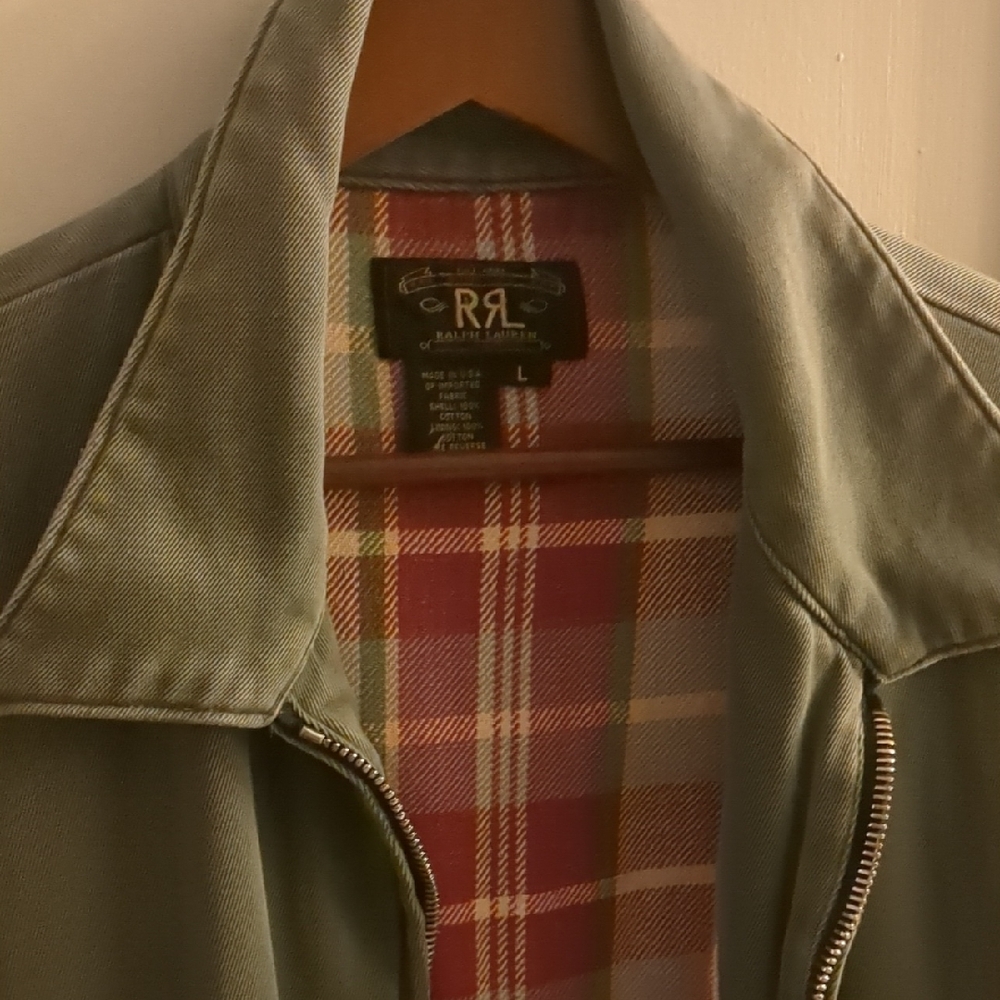 Ralph Lauren Men's Olive Jacket with Plaid Lining